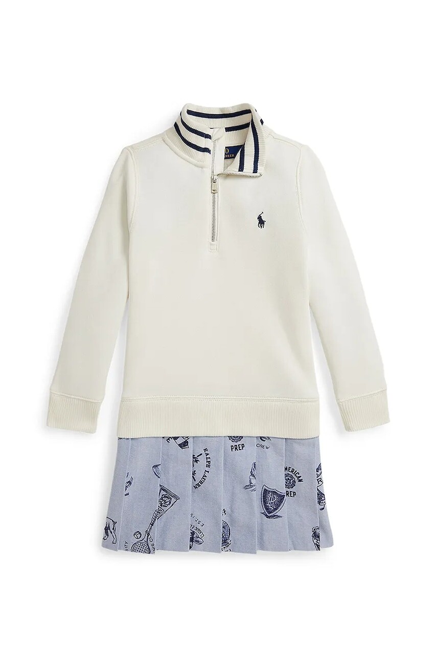 Dievčenské šaty Polo Ralph Lauren biela farba, mini, áčkový strih, 312970998001