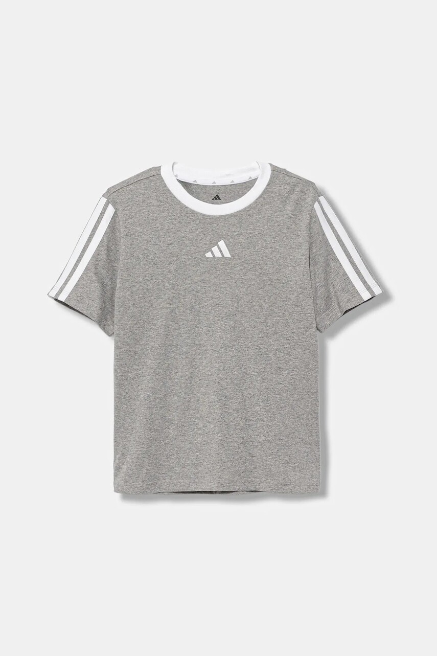 Detské bavlnené tričko adidas šedá farba, JW8631