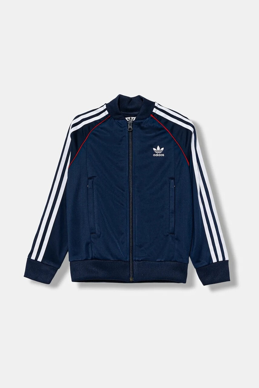 Detská mikina adidas Originals tmavomodrá farba, s nášivkou, JV8563