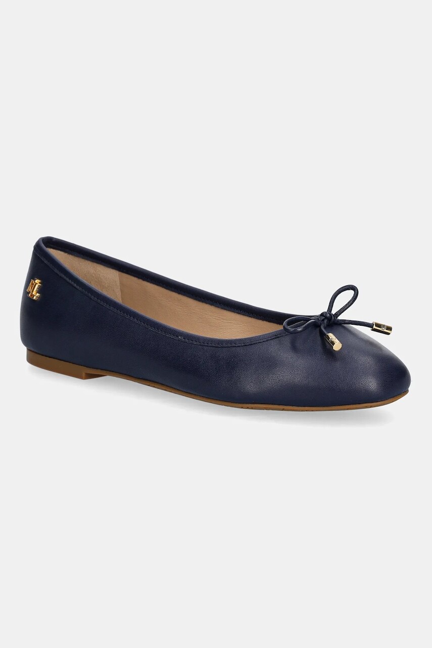 Kožené balerínky Lauren Ralph Lauren Jayna tmavomodrá farba, 802940728004