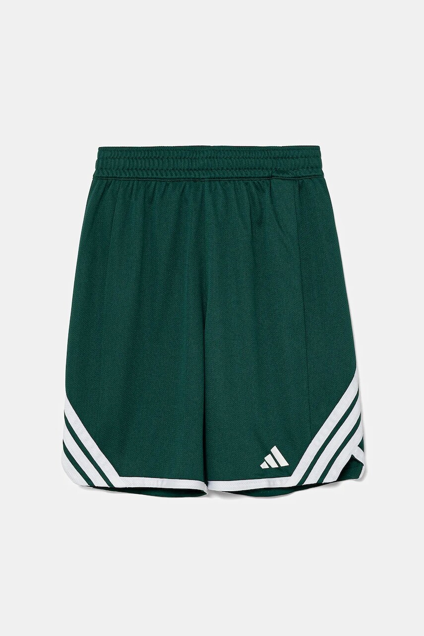 Detské krátke nohavice adidas Originals zelená farba, s nášivkou, nastaviteľný pás KC6976