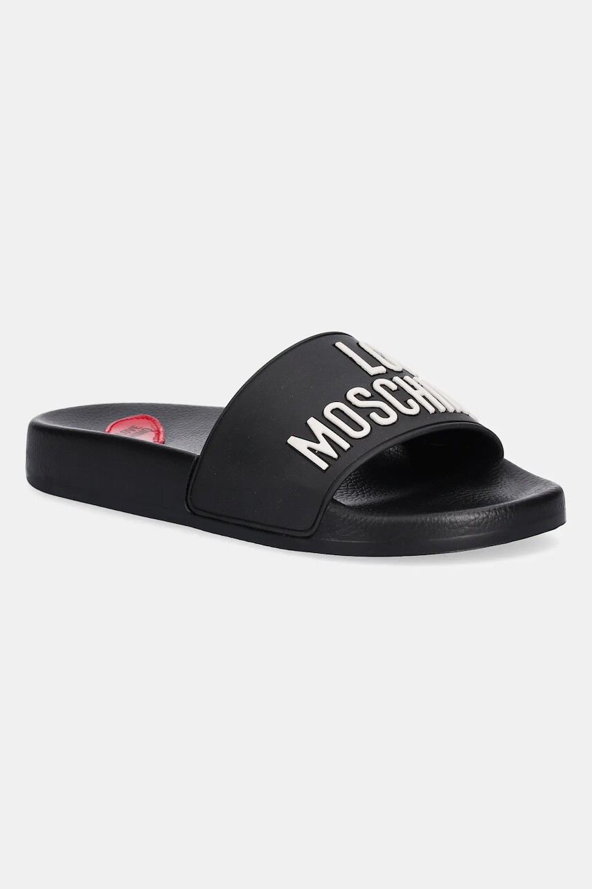 Šľapky Love Moschino čierna farba