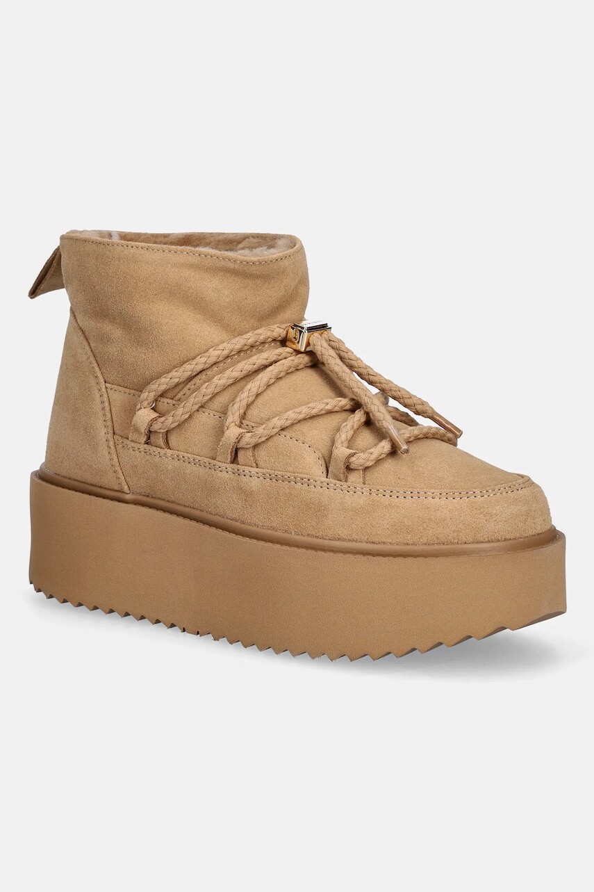 Semišové snehule Inuikii Classic Low Platform béžová farba, 1001.006.0012.251