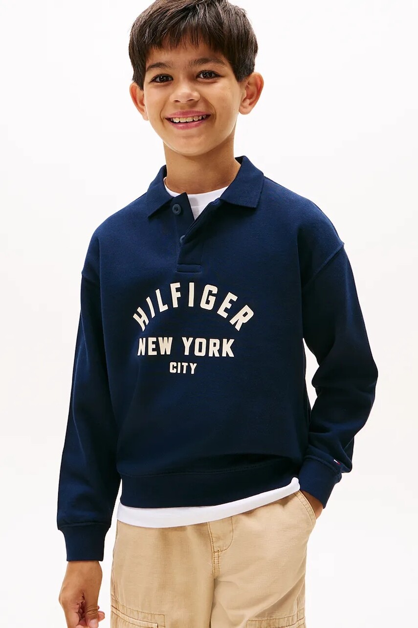 Bavlnená mikina Tommy Hilfiger tmavomodrá farba, KB0KB09805
