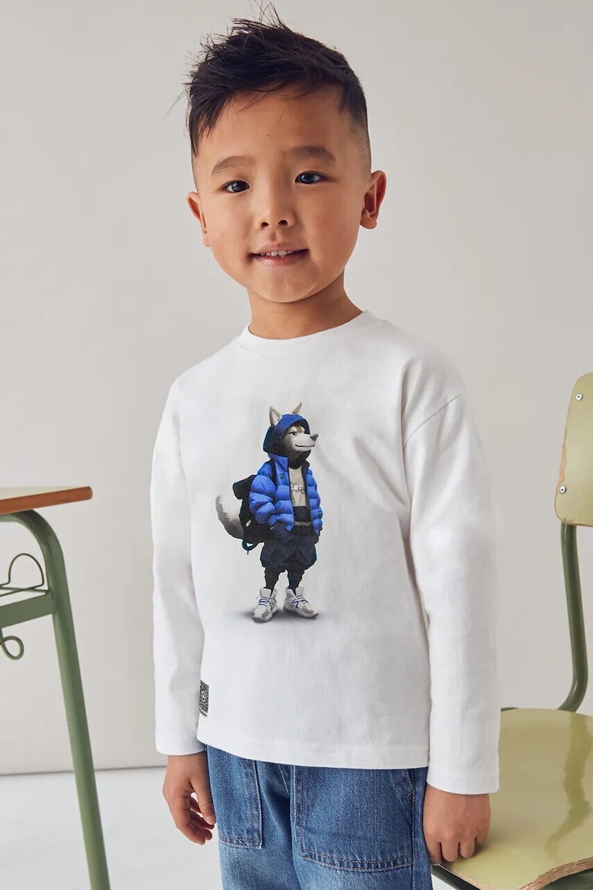 Tričko s dlhým rukávom Mayoral béžová farba, 4083