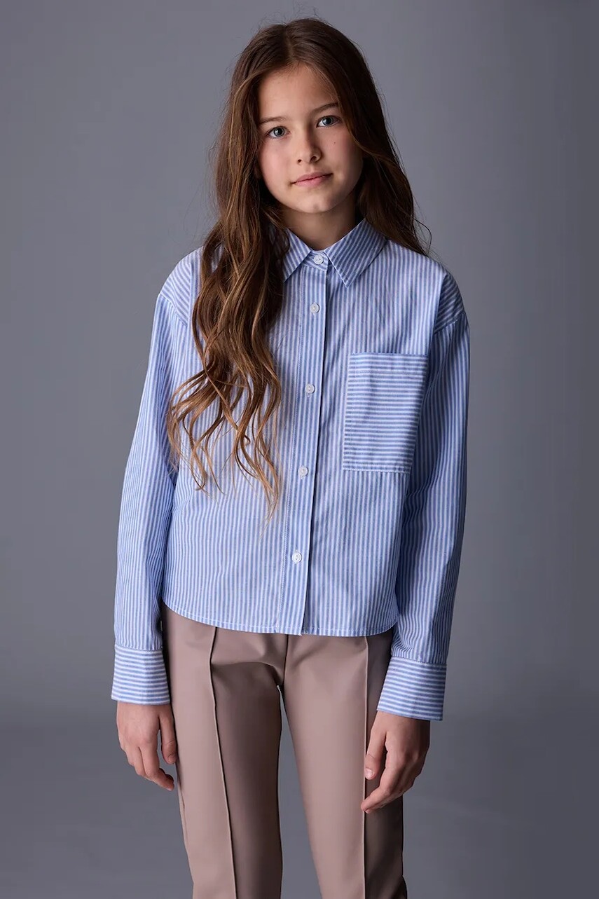 Detská bavlnená košeľa Mayoral modrá farba, 7197