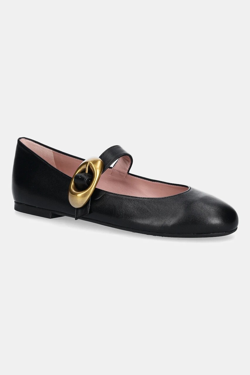 Kožené balerínky Pretty Ballerinas Nicole čierna farba, 52563_001