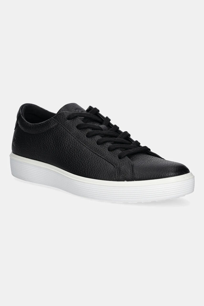 Kožené tenisky Ecco Soft 60 Lace čierna farba, 582404-01001