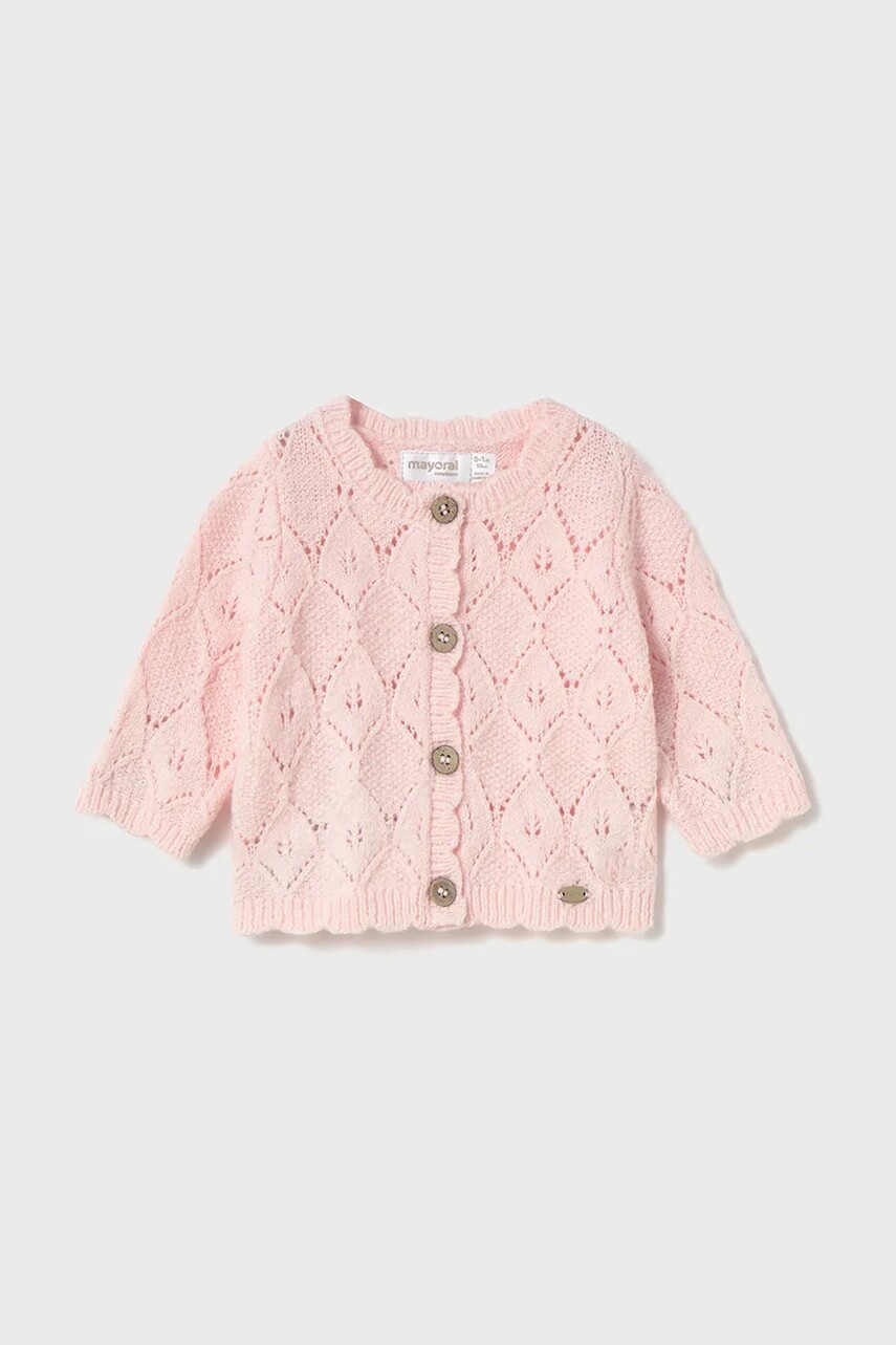 Kardigán pre bábätká Mayoral Newborn ružová farba, ľahký, 2332