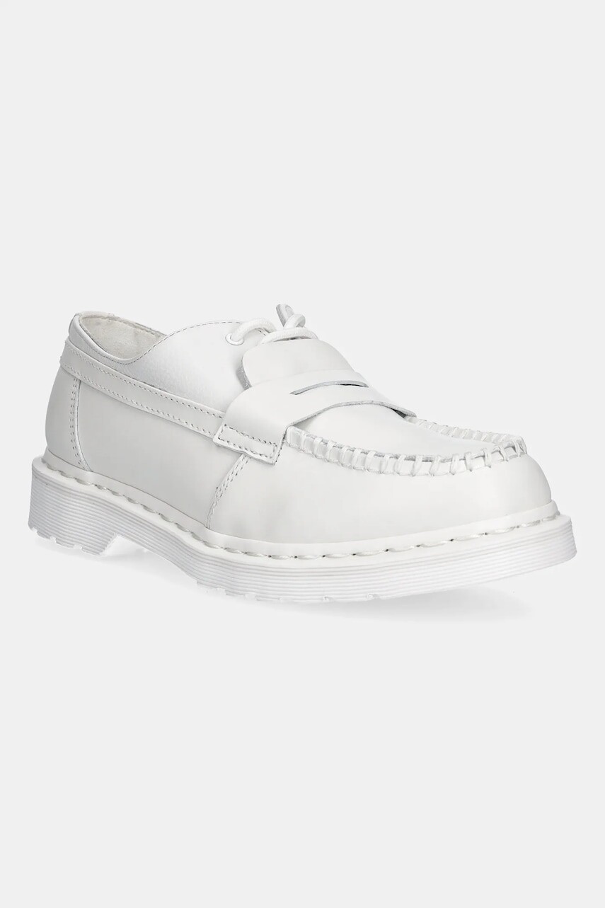 Kožené mokasíny MM6 Maison Margiela x Dr. Martens biela farba, na platforme, S66WR0029