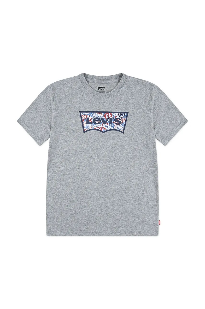 Detské tričko Levi's ON THE ROAD BATWING TEE šedá farba, s potlačou, 8EN945