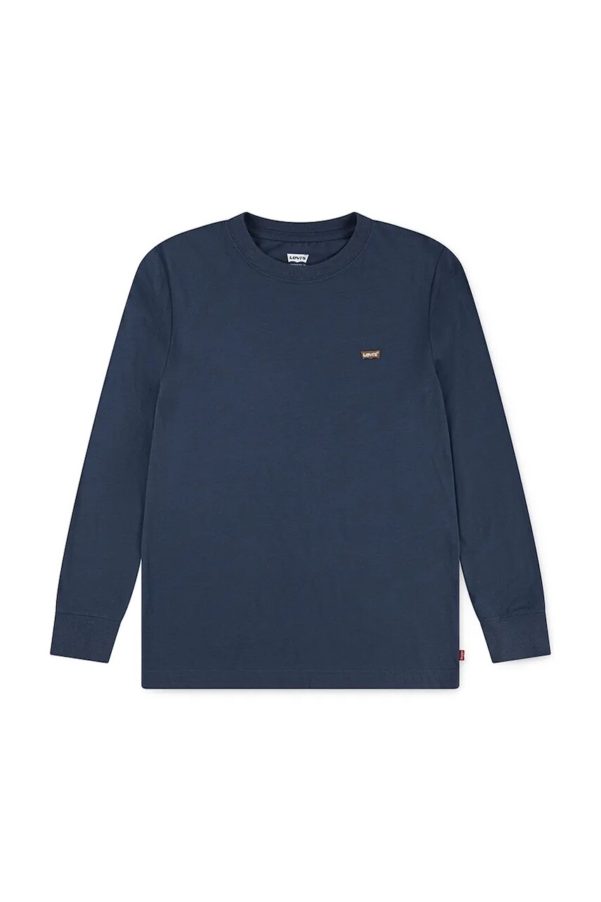 Detské tričko s dlhým rukávom Levi's LS GRAPHIC TEE SHIRT tmavomodrá farba, jednofarebná, 8EC706