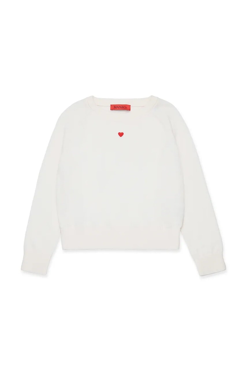 Detský vlnený sveter MAX&Co. MAXK1F KNITWEAR biela farba, ľahký, MX0003