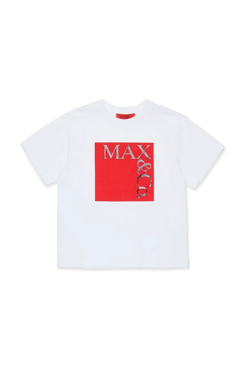 Detské bavlnené tričko MAX&Co. MAXT1F T-SHIRT biela farba, MX0005