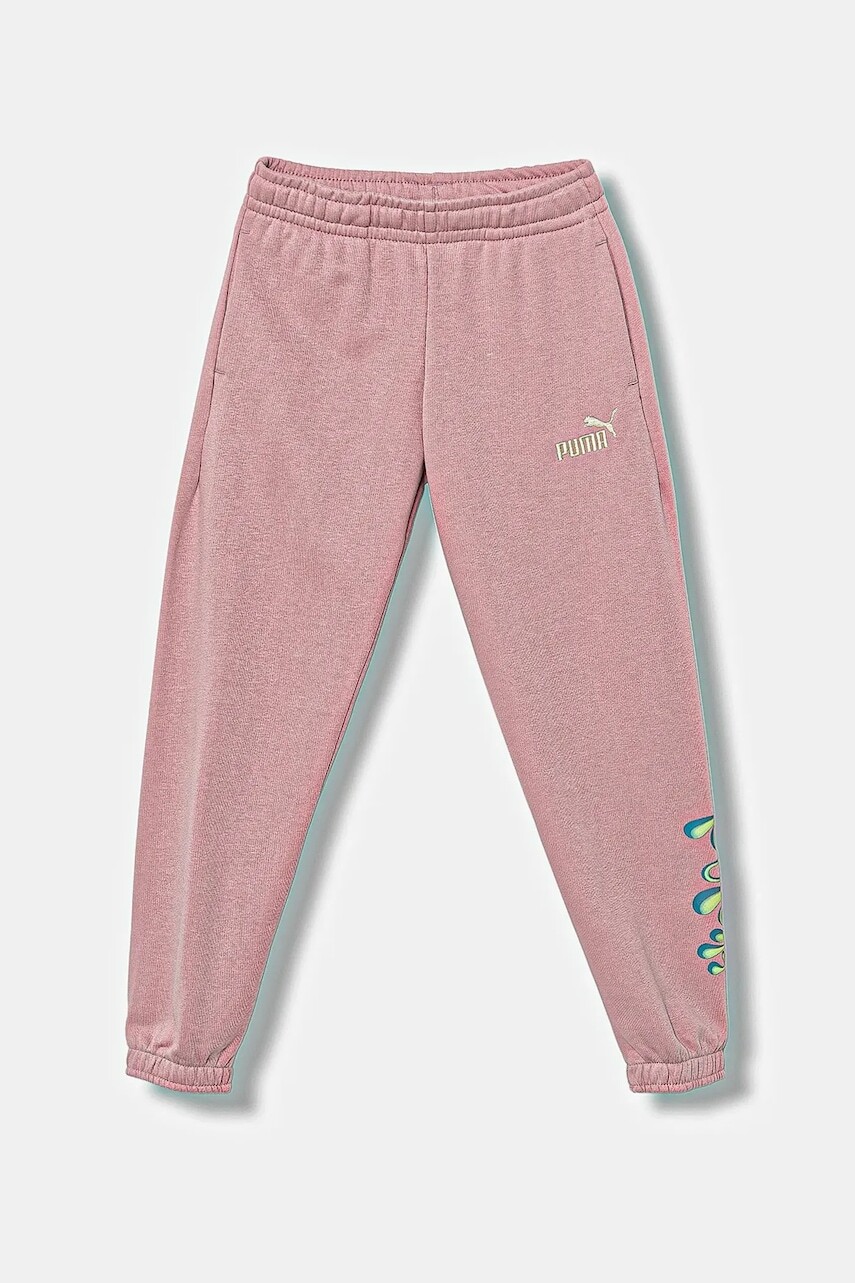 Detské tepláky Puma TWEENERVERSE Sweatpants TR G ružová farba, s potlačou, 688507