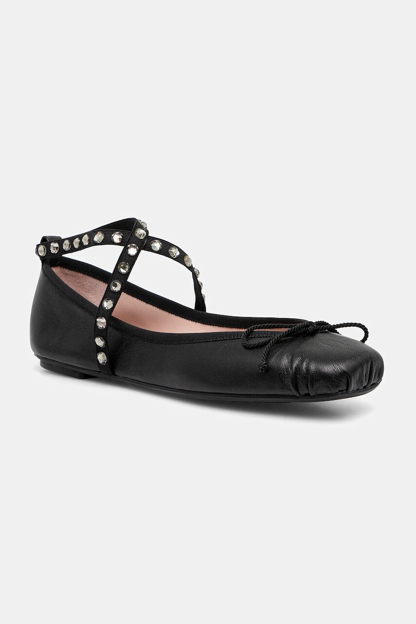 Kožené balerínky Pretty Ballerinas Kristen čierna farba, 52649_001