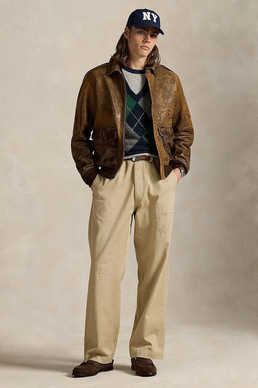 Bavlnené nohavice Polo Ralph Lauren hnedá farba, strih chinos, 710971947