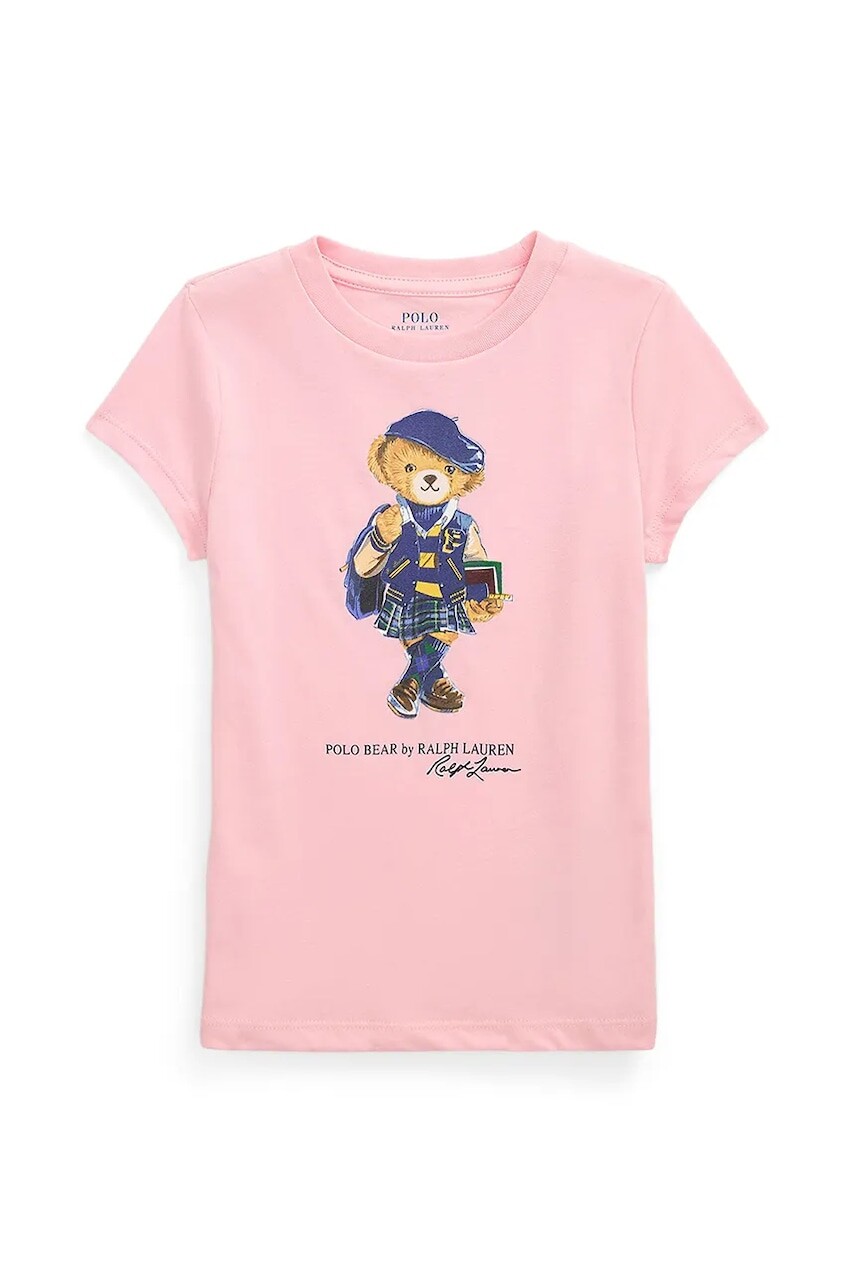 Detské bavlnené tričko Polo Ralph Lauren ružová farba, 312961230001