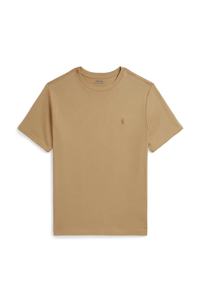 Detské bavlnené tričko Polo Ralph Lauren béžová farba, jednofarebné, 323832904194