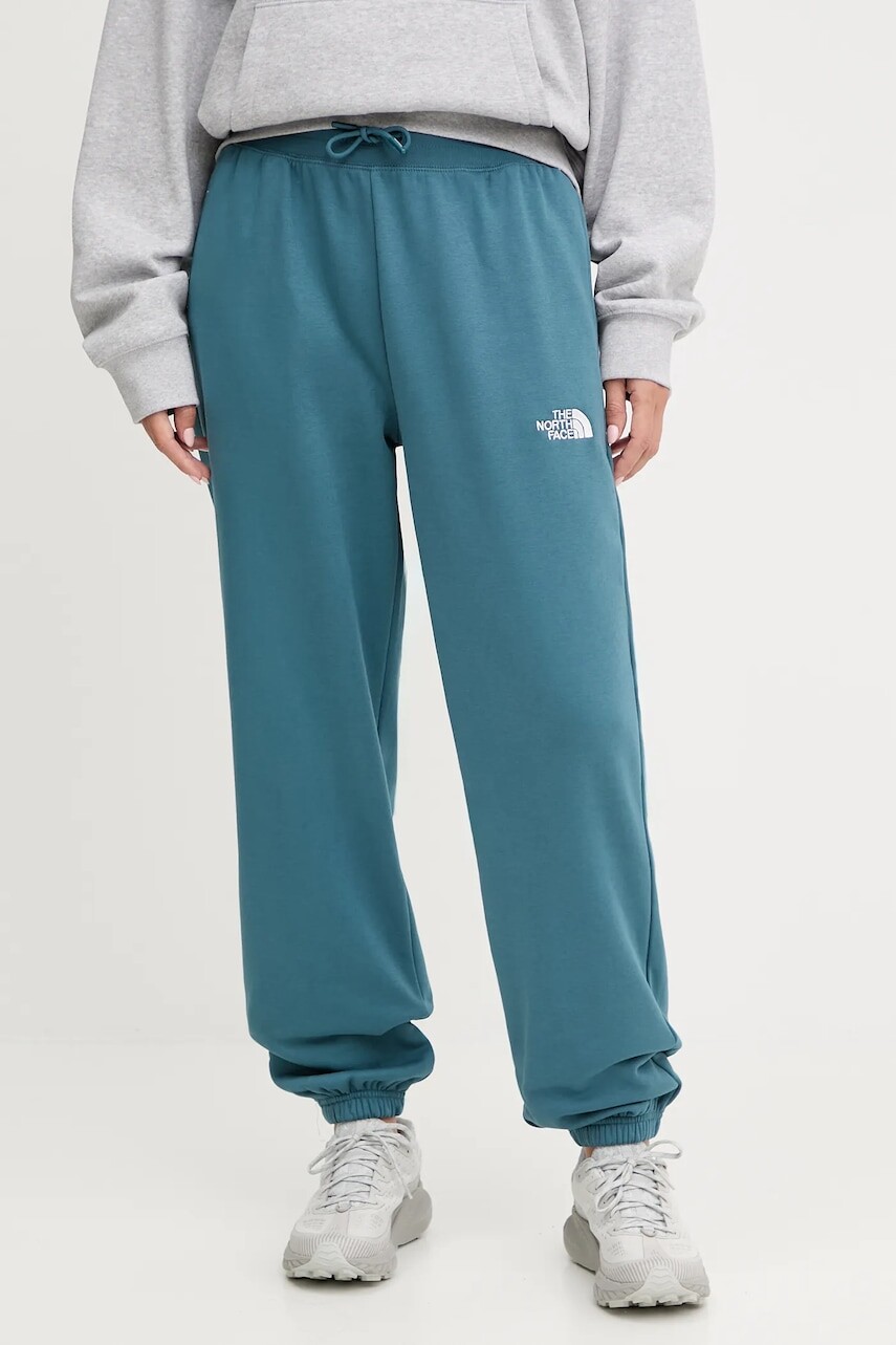 Tepláky The North Face Essential Relaxed tyrkysová farba, jednofarebné, NF0A8C1GBQ51
