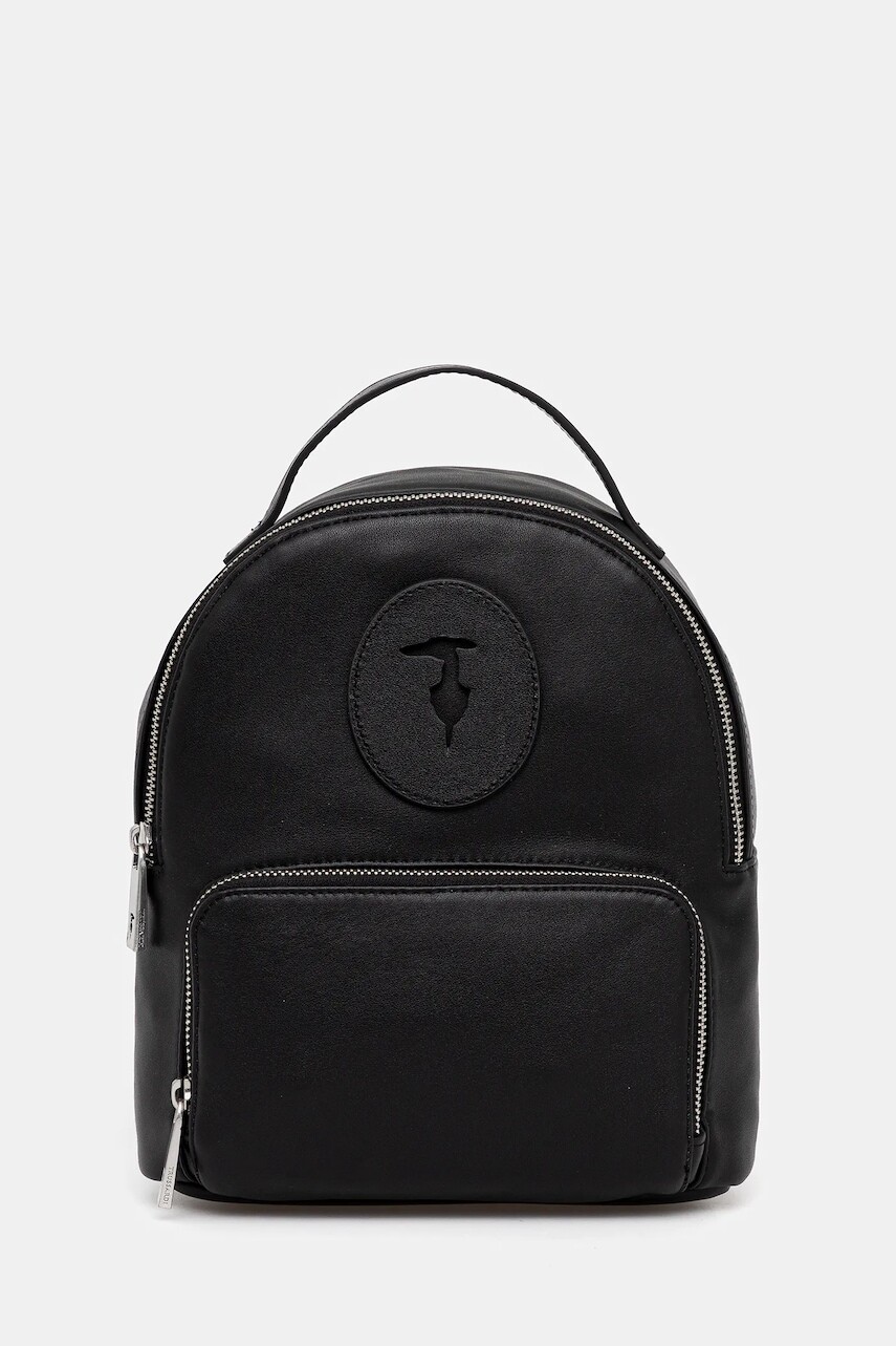 Kožený ruksak Trussardi čierna farba, malý, jednofarebné, Z658E006087N