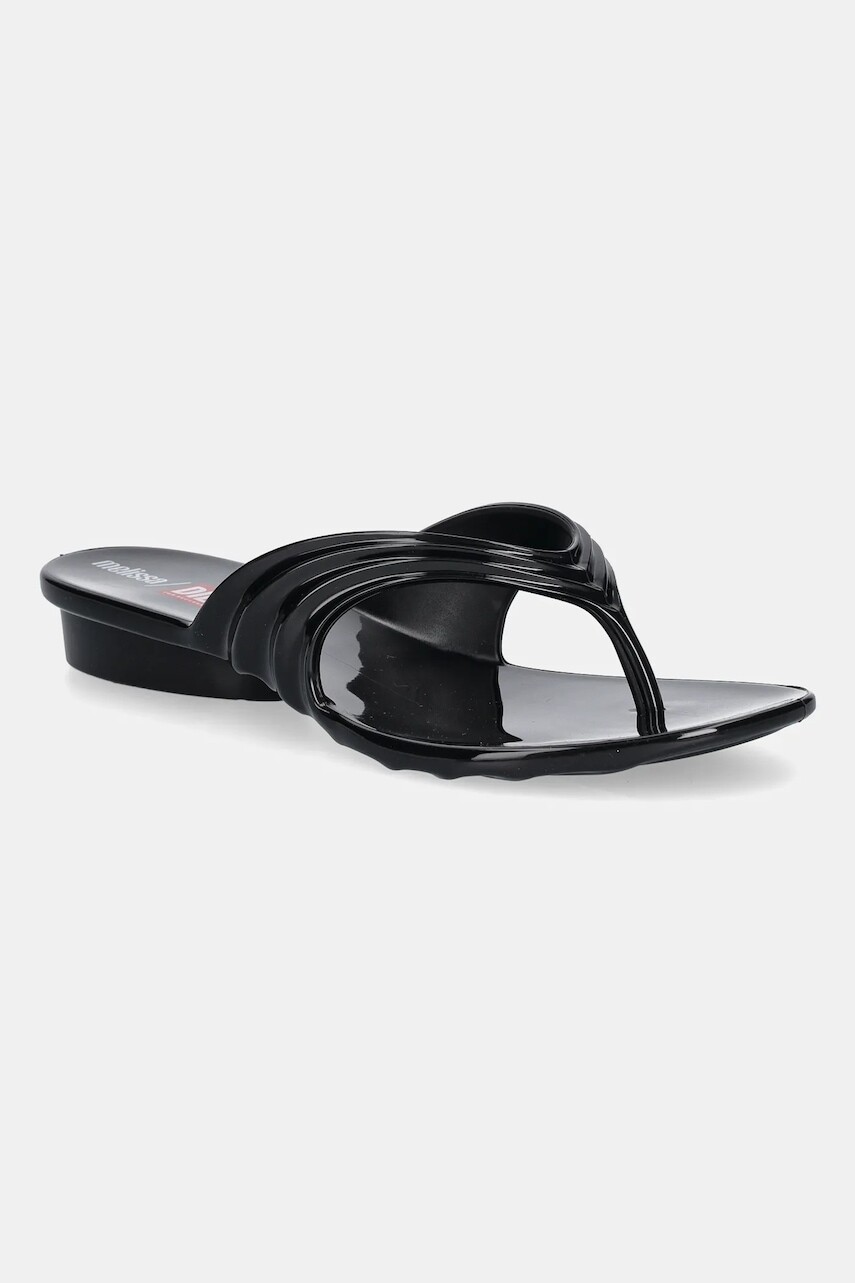 Šľapky Melissa MELISSA FLIP FLOP DIESEL AD čierna farba, na plochom podpätku, M 36151