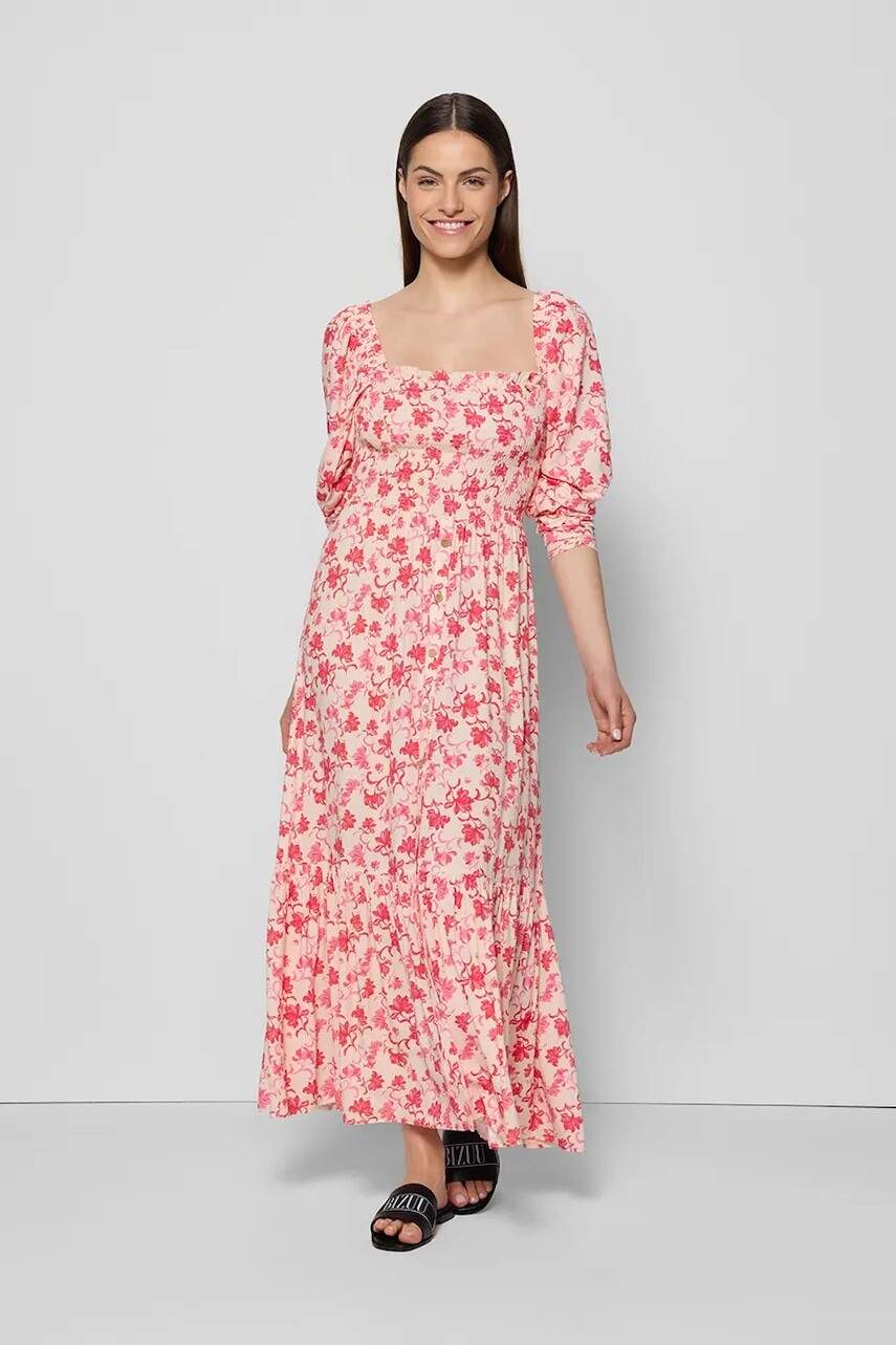 Šaty Bizuu PATRYA červená farba, maxi, áčkový strih, PATRYA CZERWONY