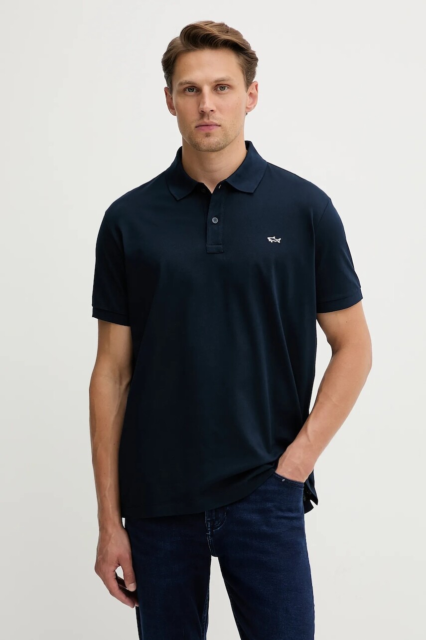 Bavlnené polo tričko Paul&Shark Knitwear tmavomodrá farba, jednofarebné, 99311001