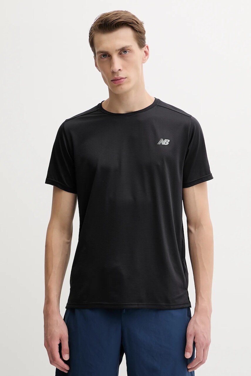 Tréningové tričko New Balance čierna farba, s potlačou, MT41222BK