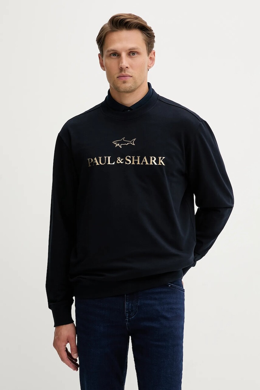 Mikina Paul&Shark tmavomodrá farba, s potlačou, 15311822