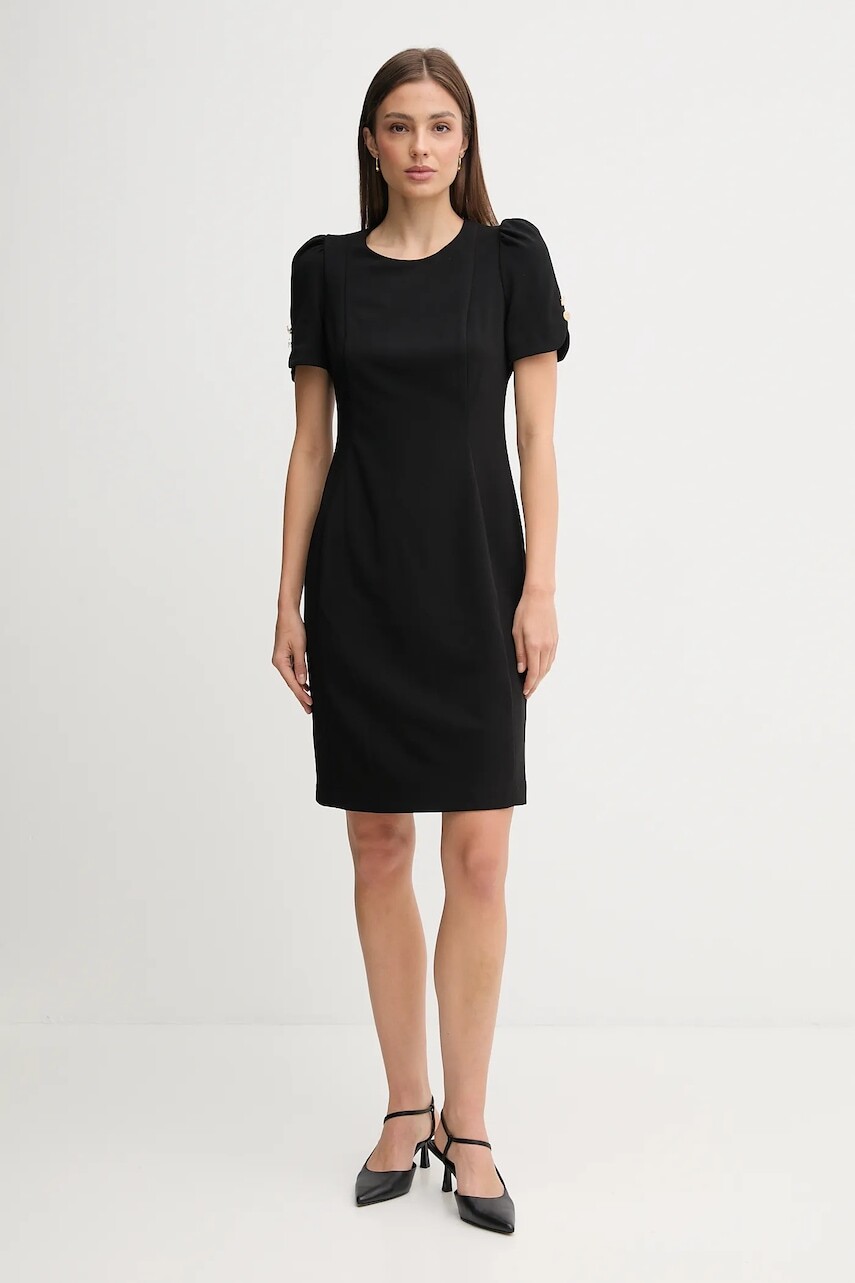 Šaty Dkny čierna farba, mini, priliehavé, DD3I166A