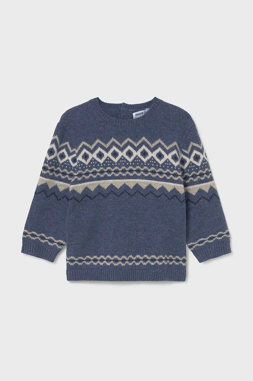 Detský svetrík s vlnenou zmesou Mayoral tmavomodrá farba, 2344