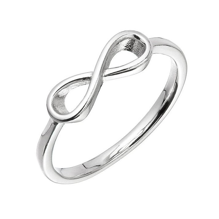 Evolution Group Elegantný strieborný prsteň Nekonečno 65006 57 mm