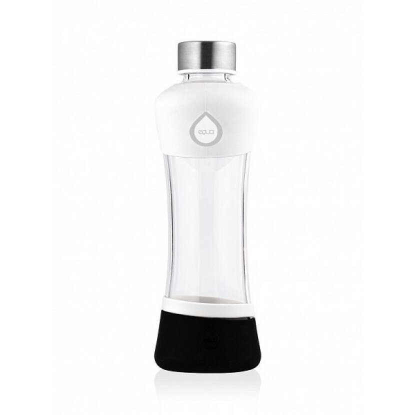 Fľaša sklenená Equa Active 0,55 l - priehľadná-biela