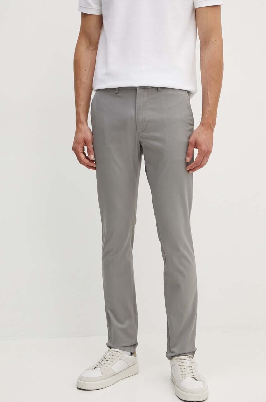 Nohavice Tommy Hilfiger pánske,béžová farba,priliehavé,MW0MW26619