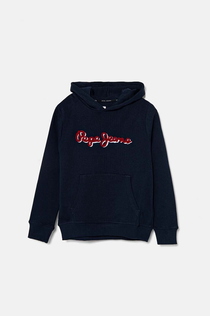 Detská mikina Pepe Jeans NEW LAMONTY HOODIE tmavomodrá farba, s kapucňou, melanžová, PB581614
