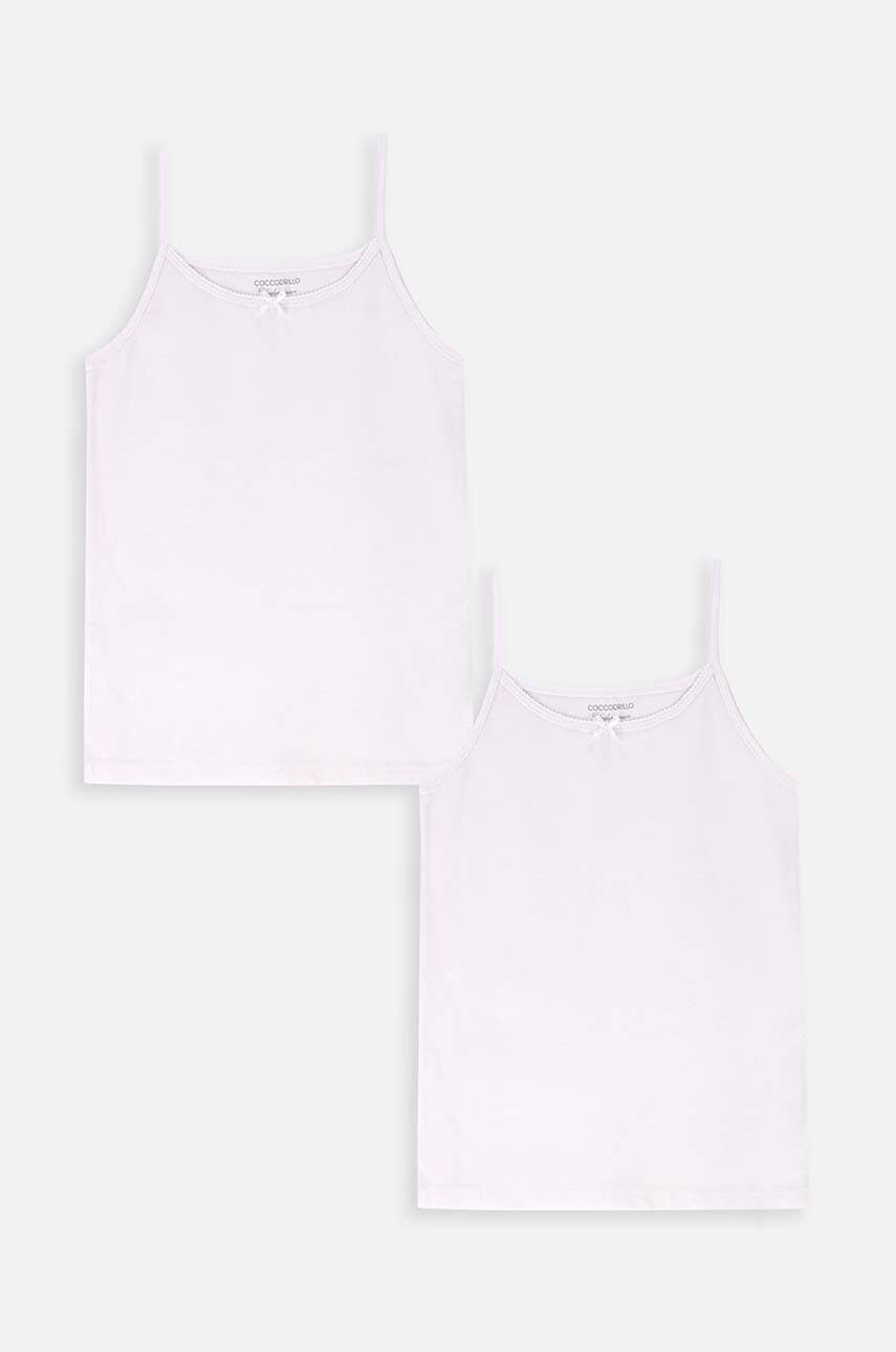 Detský bavlnený top Coccodrillo 2-pak biela farba, BASIC UNDERWEAR