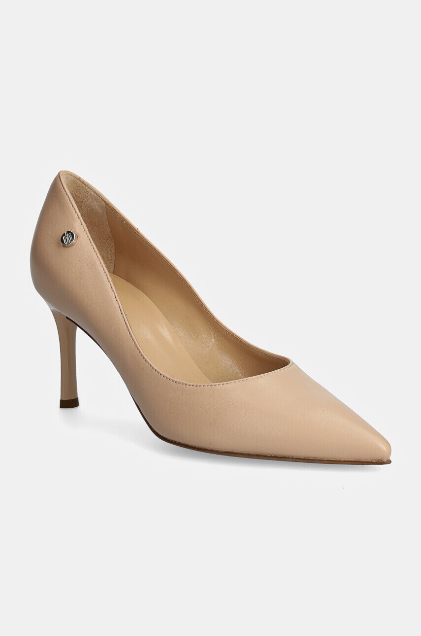 Kožené lodičky Baldinini béžová farba, D5B071P7NAPP