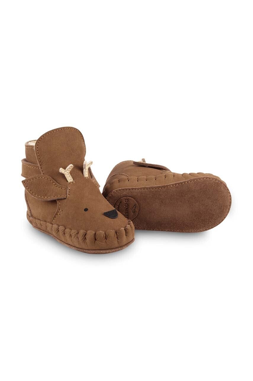 Kožené topánky pre bábätká Donsje Kapi Special Booties Stag hnedá farba, 1028303
