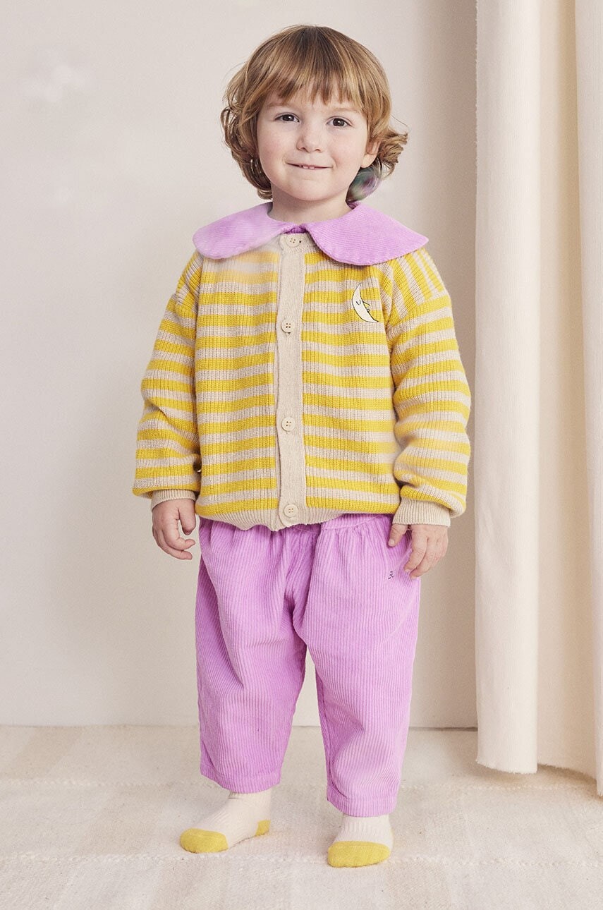 Detské bavlnené nohavičky Bobo Choses ružová farba, jednofarebné, 224AB071