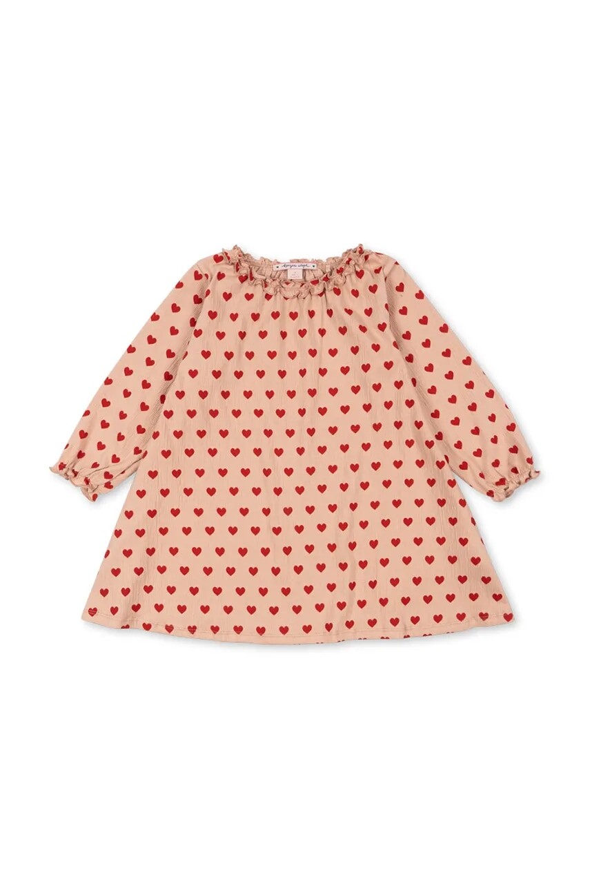 Dievčenské šaty Konges Sløjd CHLEO DRESS OCS červená farba, mini, áčkový strih, KS101458