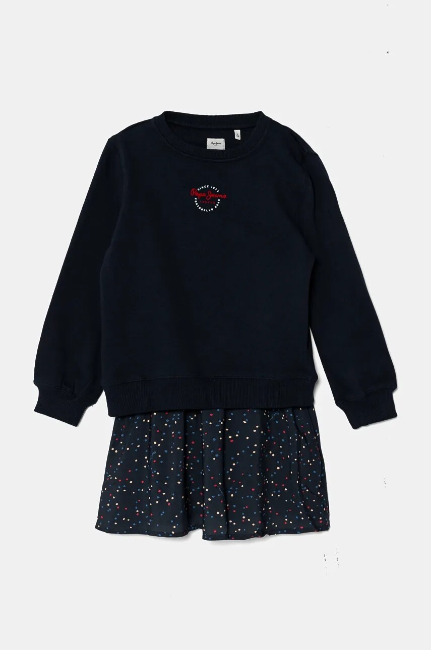 Dievčenské šaty Pepe Jeans TILDA tmavomodrá farba, mini, rovný strih, PG951678