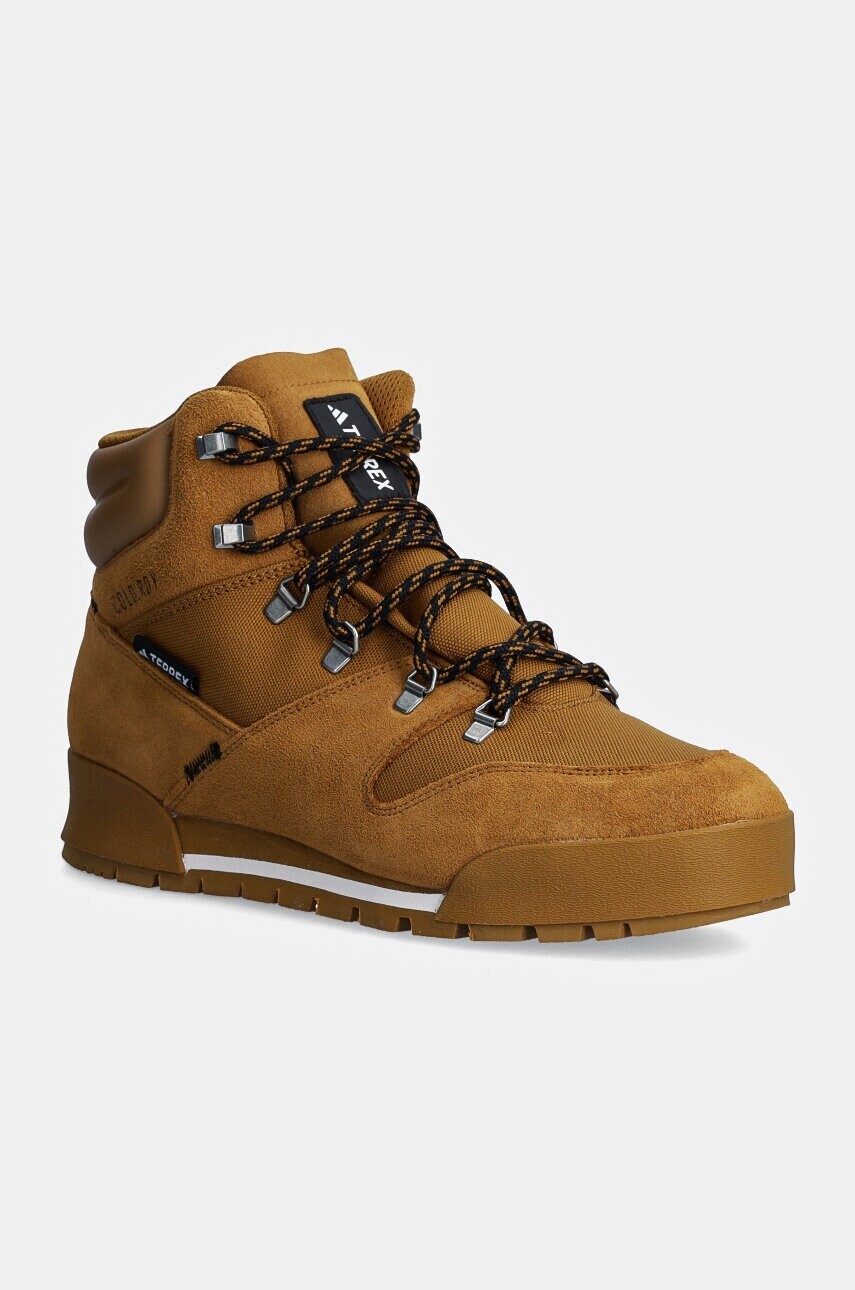 Topánky adidas TERREX Snowpitch pánske, hnedá farba, jemne zateplené, IH3664