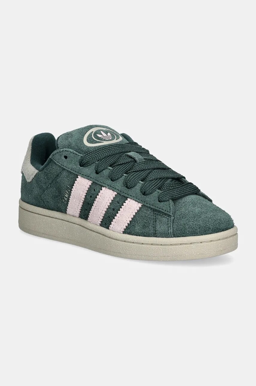 Semišové tenisky adidas Originals Campus 00s W zelená farba, IG2121
