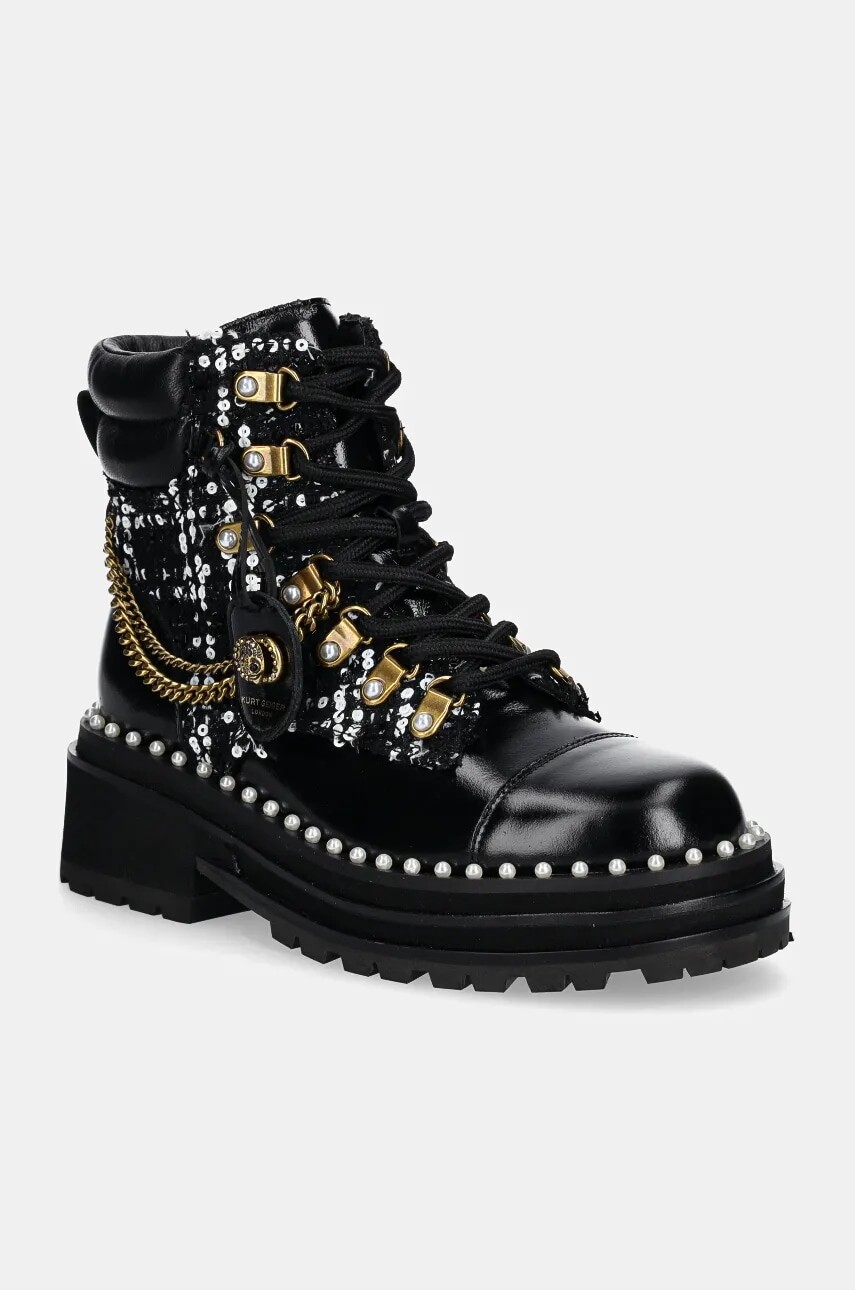 Kožené workery Kurt Geiger London Chelsea Combat Boot dámske, čierna farba, na platforme, 3423801619