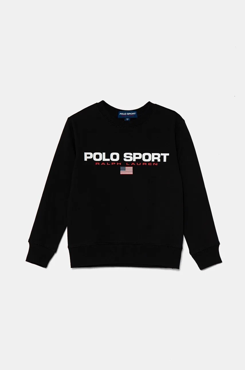 Detská mikina Polo Ralph Lauren čierna farba, s potlačou, 323962110002