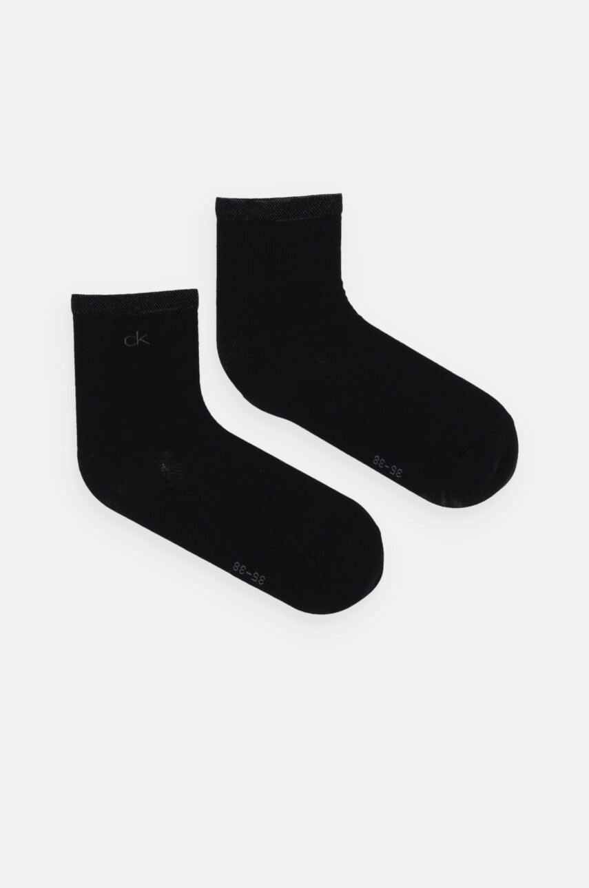 Ponožky Calvin Klein 2-pak dámske, čierna farba, 701229680