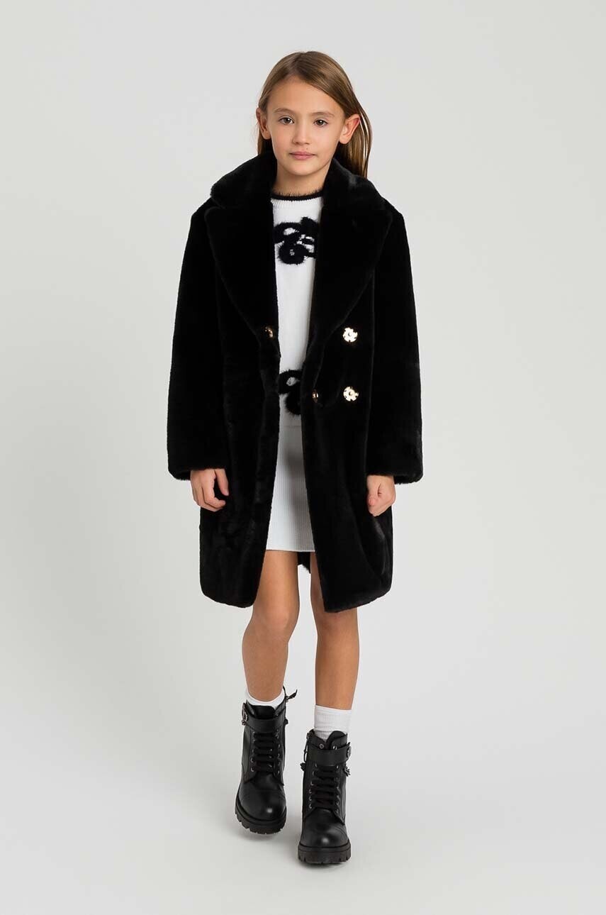Detský kabát Twinset čierna farba, 242GJ2201