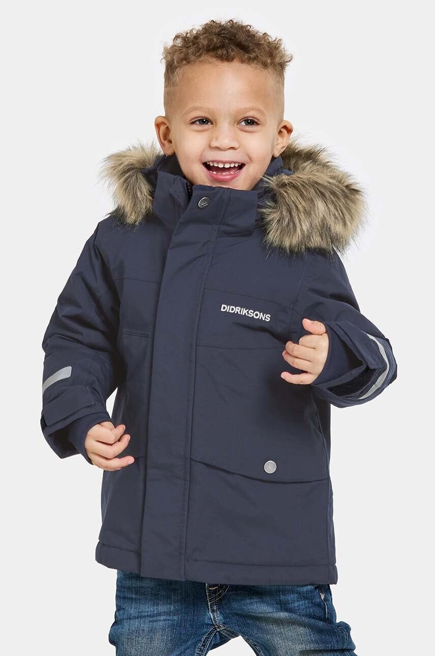 Didriksons BJÄRVEN KIDS PARKA tmavomodrá farba, 505470