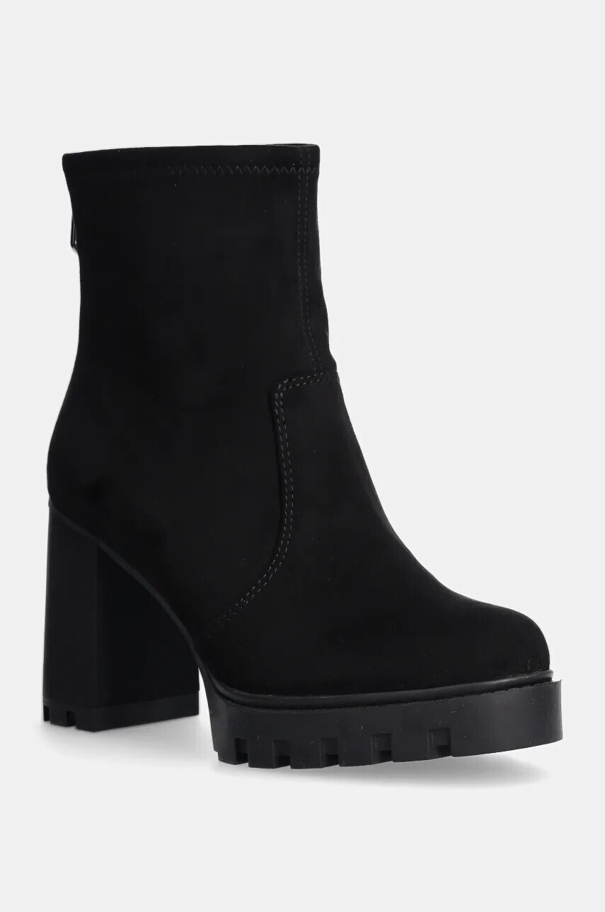 Členkové topánky Calvin Klein Jeans HEEL PLATFORM ZIP BOOT SS dámske, čierna farba, na podpätku, YW0YW01601